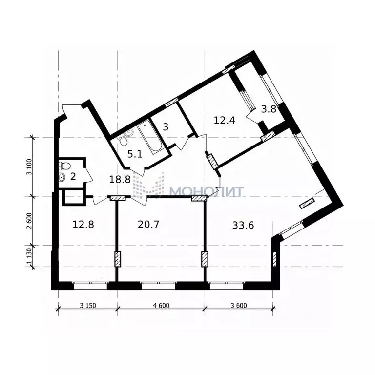 3-к кв. Нижегородская область, Нижний Новгород ул. Владимира ... - Фото 1