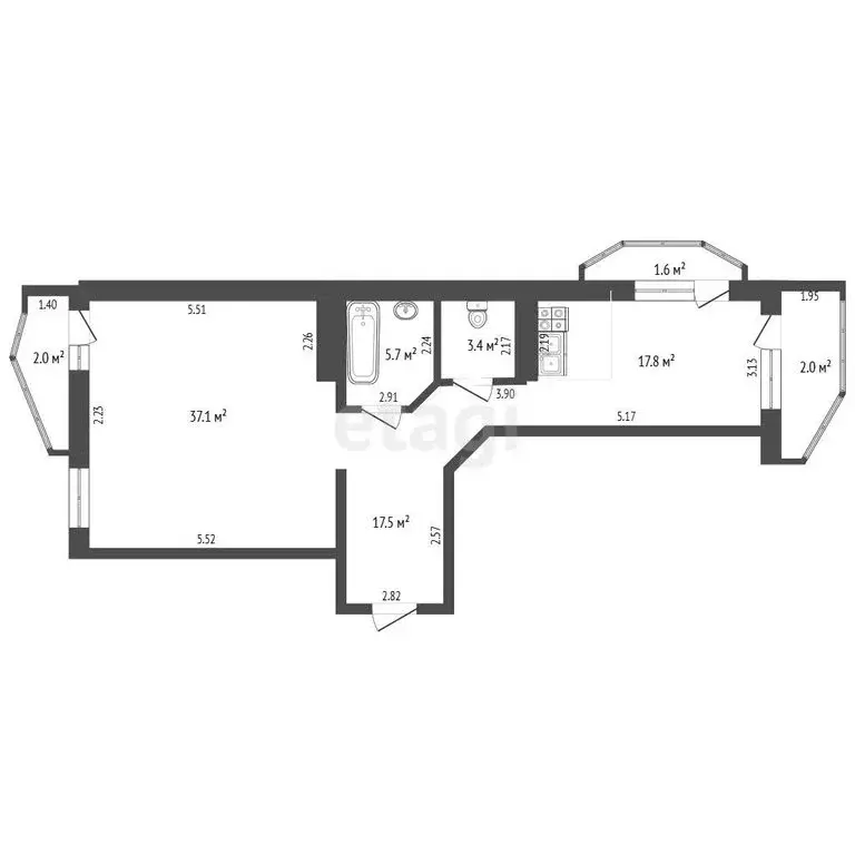 2-комнатная квартира: Алушта, Школьная улица, 19 (78.5 м) - Фото 1