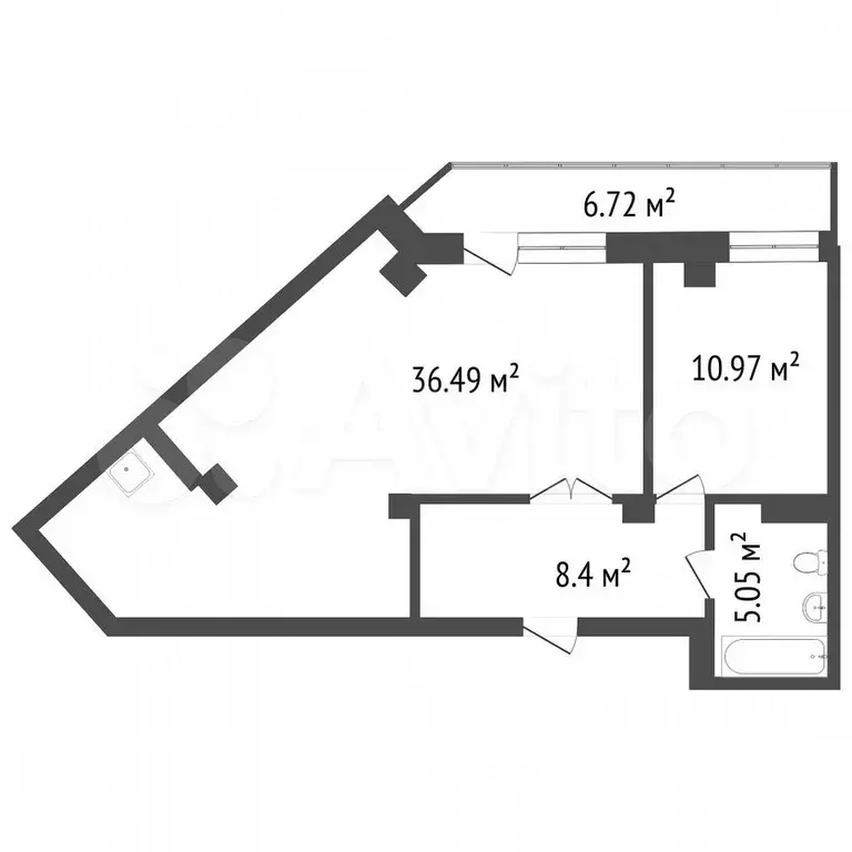 2-к. квартира, 60,8 м, 6/8 эт. - Фото 0