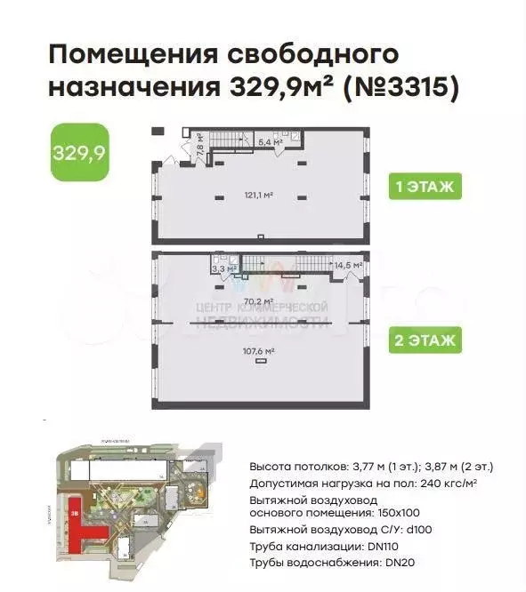 Двухэтажное помещение в новом ЖК Конди 329 м2 - Фото 0