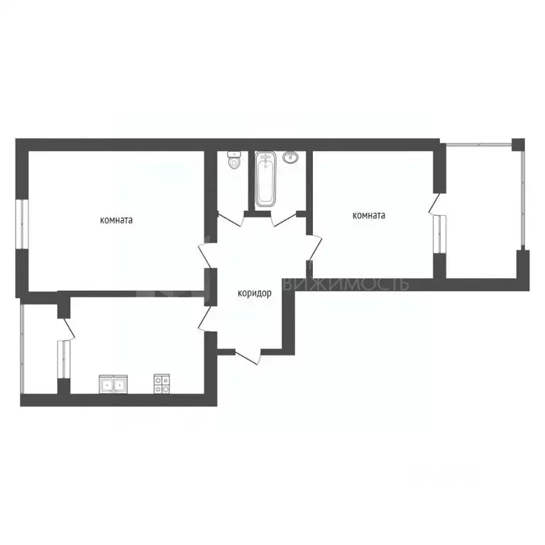 2-к кв. Тюменская область, Тюмень ул. Циолковского, 9к1 (72.4 м) - Фото 2