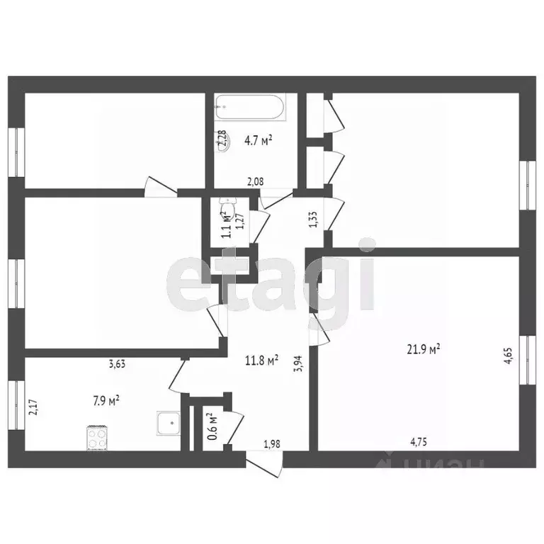Комната Тверская область, Тверь Свободный пер., 1 (16.4 м) - Фото 2