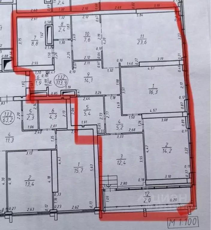 4-к кв. Башкортостан, Уфа просп. Октября, 107А (111.9 м) - Фото 2
