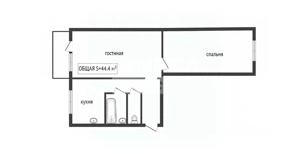 2-к кв. Кемеровская область, Ленинск-Кузнецкий бул. Химиков, 10/2 ... - Фото 1