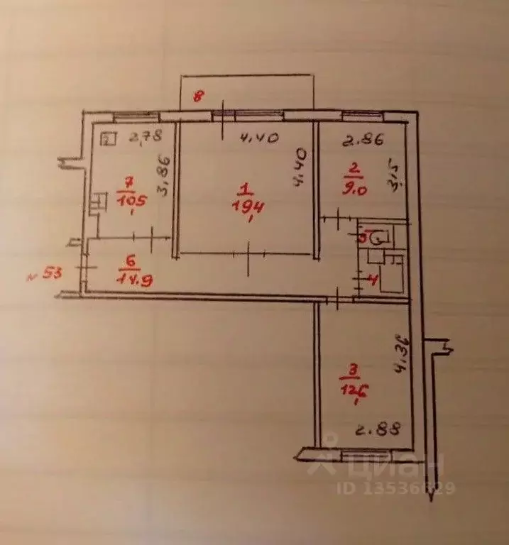 3-к кв. Карелия, Петрозаводск ул. Сусанина, 24 (71.4 м) - Фото 2
