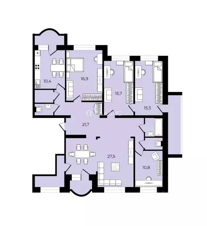 5-к кв. Московская область, Мытищи городской округ, пос. Поведники 13 ... - Фото 2