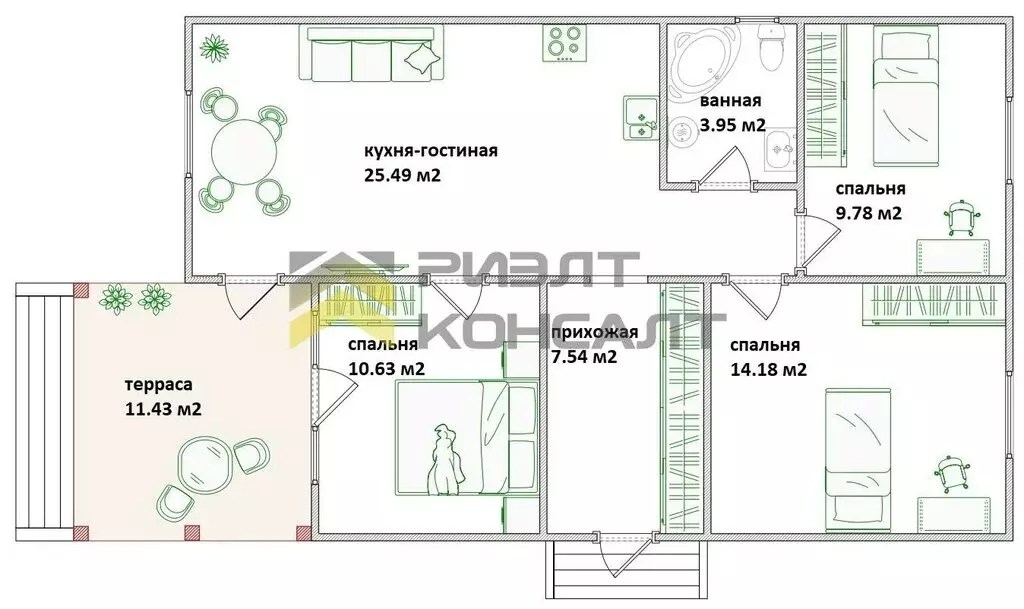 Дом в посёлок Иртышский, улица Лизы Чайкиной (85 м) - Фото 1