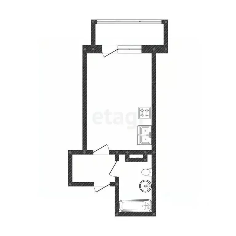 Студия Иркутская область, Иркутск Индустриальная ул., 16 (34.8 м) - Фото 0