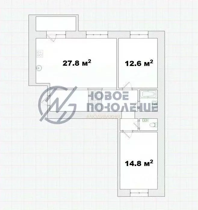 3-к кв. Омская область, Омск Транссибирская ул., 6к2 (73.6 м) - Фото 1
