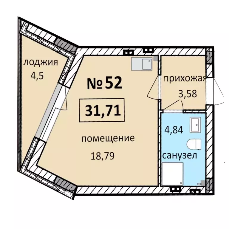 1-к кв. Калининградская область, Балтийск  (31.71 м) - Фото 0