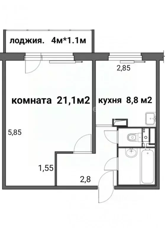 1-к кв. Москва Солнцевский просп., 9 (39.4 м) - Фото 2