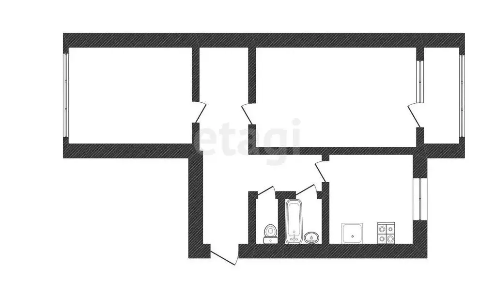 2-комнатная квартира: Нальчик, улица Крылова, 29А (47.8 м) - Фото 0