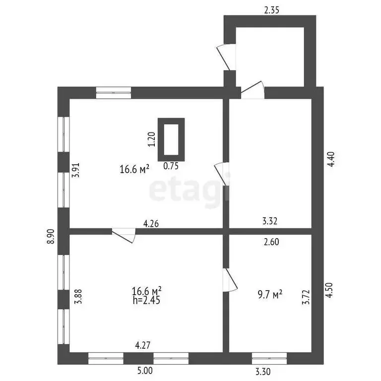 Дом в село Стрехнино, Целинная улица (42.9 м) - Фото 1