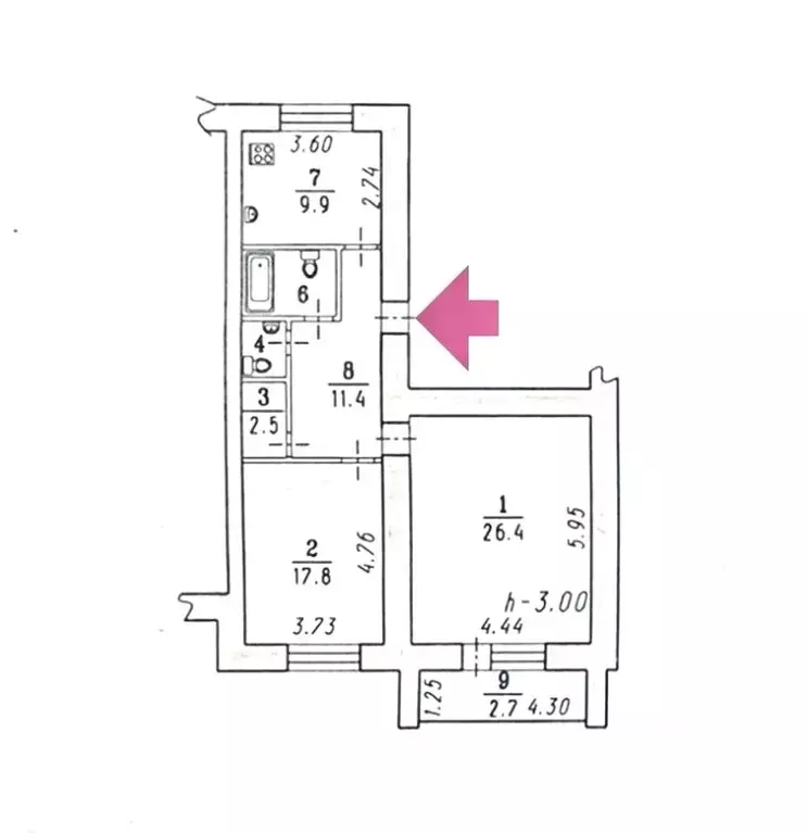 2-к кв. Омская область, Омск ул. Красина, 4 (74.0 м) - Фото 2
