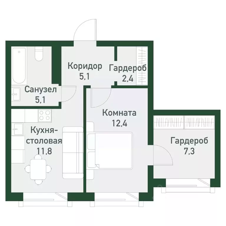 1-к кв. Челябинская область, Челябинский городской округ, пос. ... - Фото 1