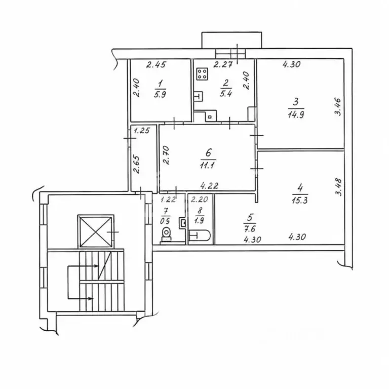 4-к кв. Иркутская область, Иркутск Университетский мкр, 17 (73.6 м) - Фото 2