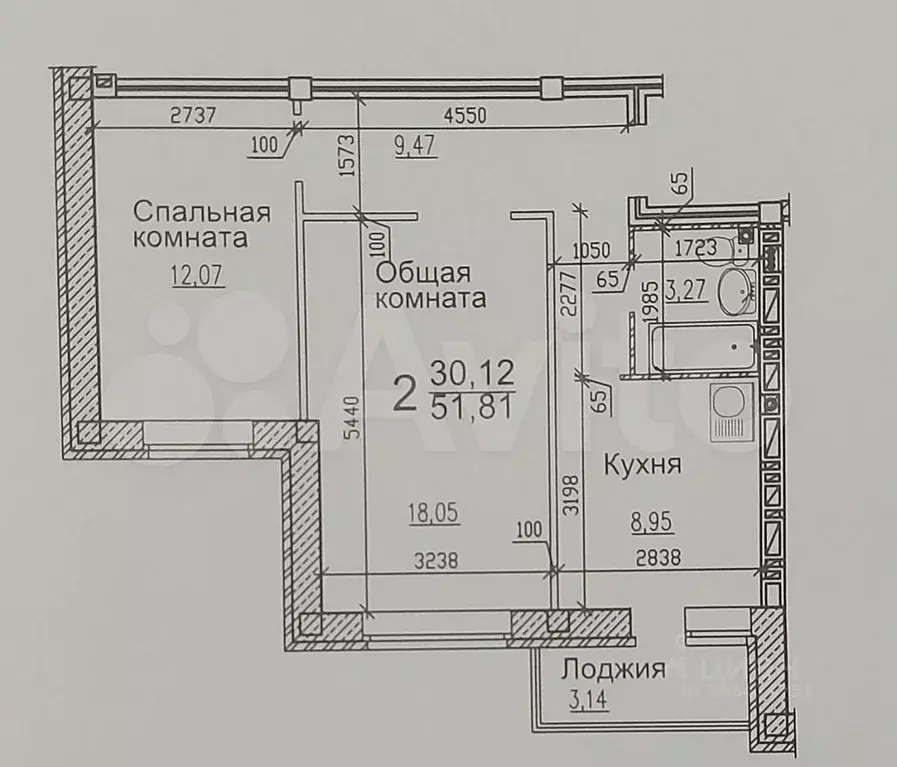 2-к. квартира, 54 м, 6/17 эт. - Фото 0