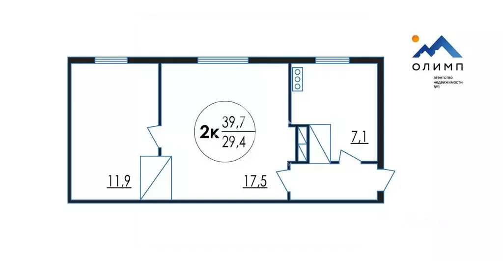 2-к кв. Вологодская область, с. Устье ул. Окружная, 15 (39.7 м) - Фото 2