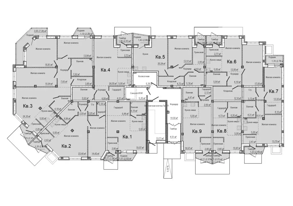 2-комнатная квартира: Заречный, Счастливая улица (56.92 м) - Фото 2