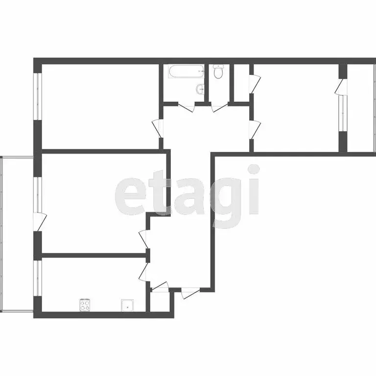 3-комнатная квартира: Томск, улица Ивана Черных, 32 (67 м) - Фото 0