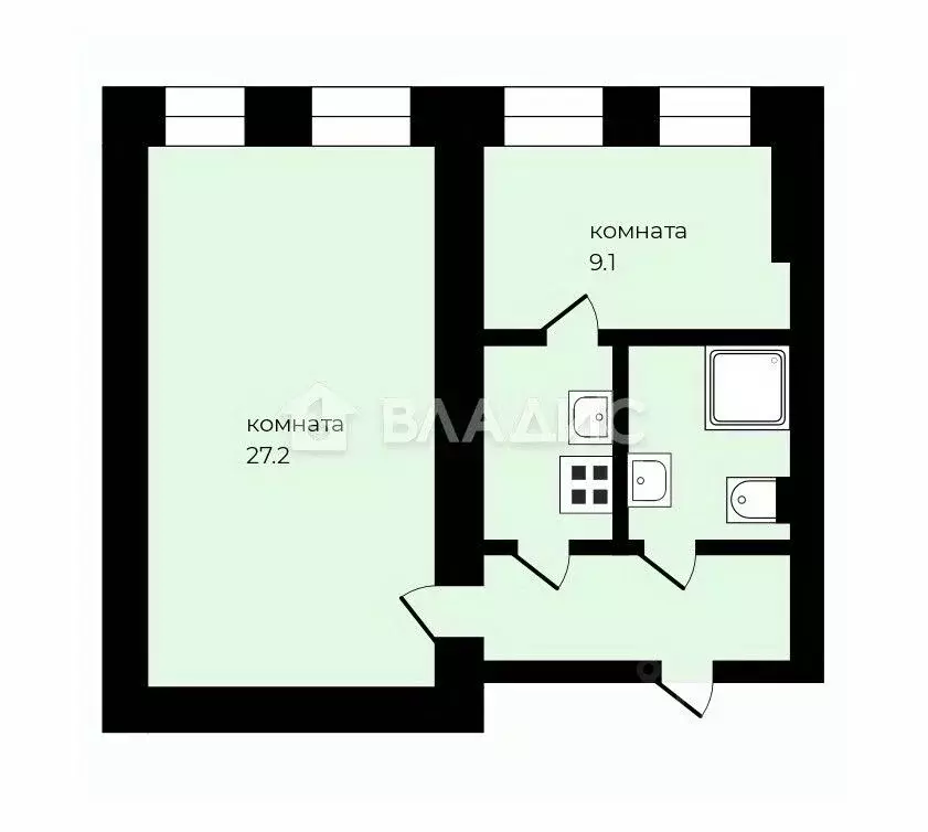 1-к кв. Санкт-Петербург ул. Декабристов, 36/1 (55.0 м) - Фото 2