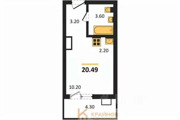 Студия Воронежская область, Новоусманский район, пос. Отрадное ул. ... - Фото 0