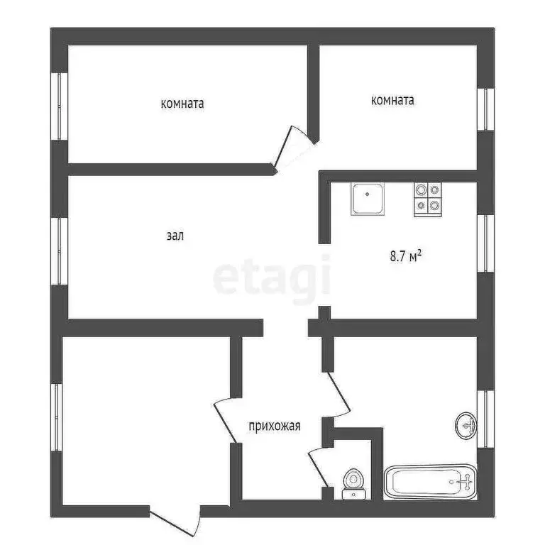 3-комнатная квартира: посёлок городского типа Голышманово, ... - Фото 1