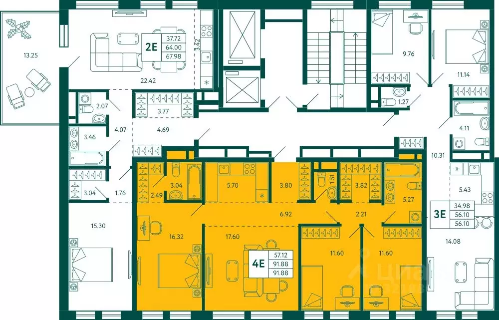 3-к кв. Башкортостан, Уфа Зеленая Роща жилрайон, Терле Парк жилой ... - Фото 2