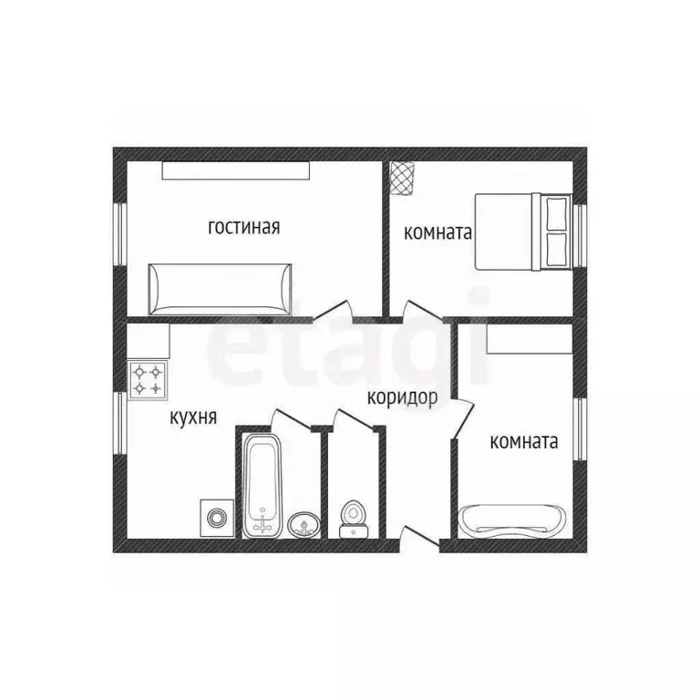 3-к кв. Белгородская область, Валуйки ул. Соколова, 1Г (61.1 м) - Фото 2