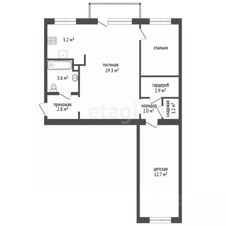 2-к кв. Ярославская область, Ярославский муниципальный округ, пос. ... - Фото 2