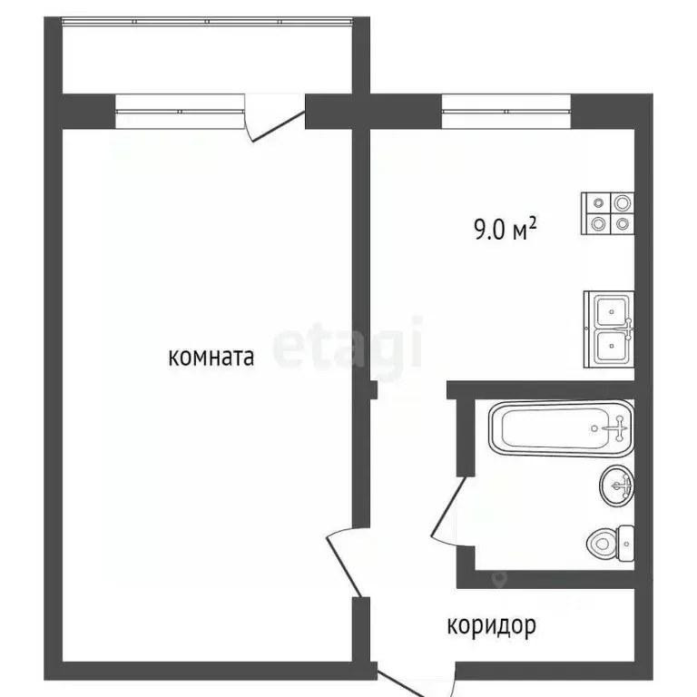 1-к кв. Ростовская область, Таганрог Вишневая ул., 54-1 (38.1 м) - Фото 2