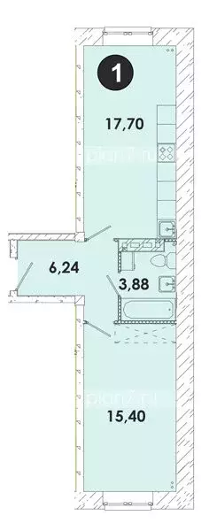 1-комнатная квартира: Дзержинск, микрорайон Современник, 25 (43.22 м) - Фото 1