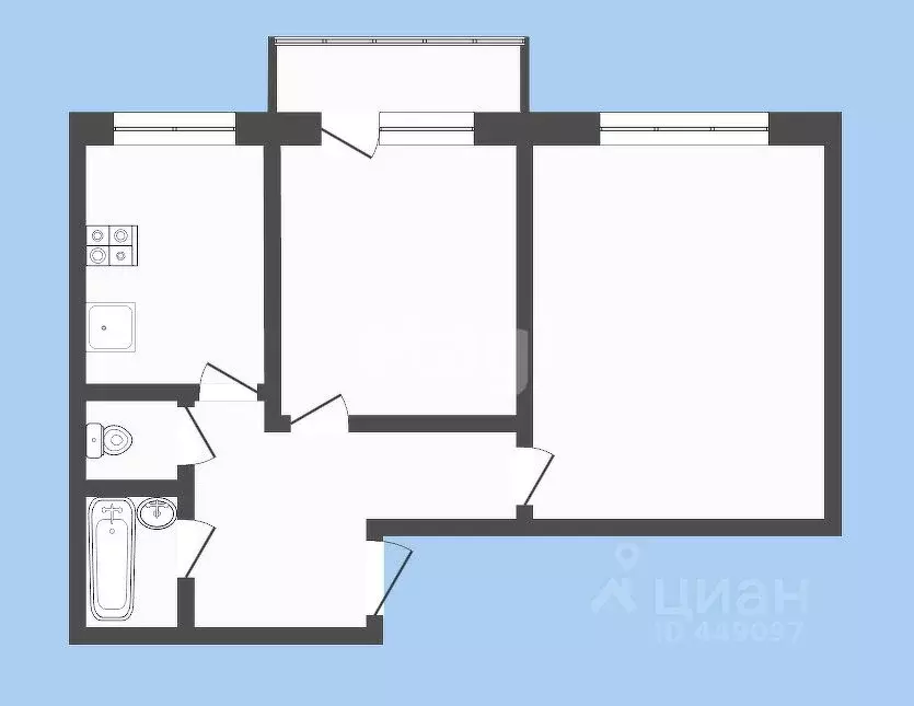 2-к кв. Смоленская область, Смоленск ш. Киевское, 57 (44.0 м) - Фото 2