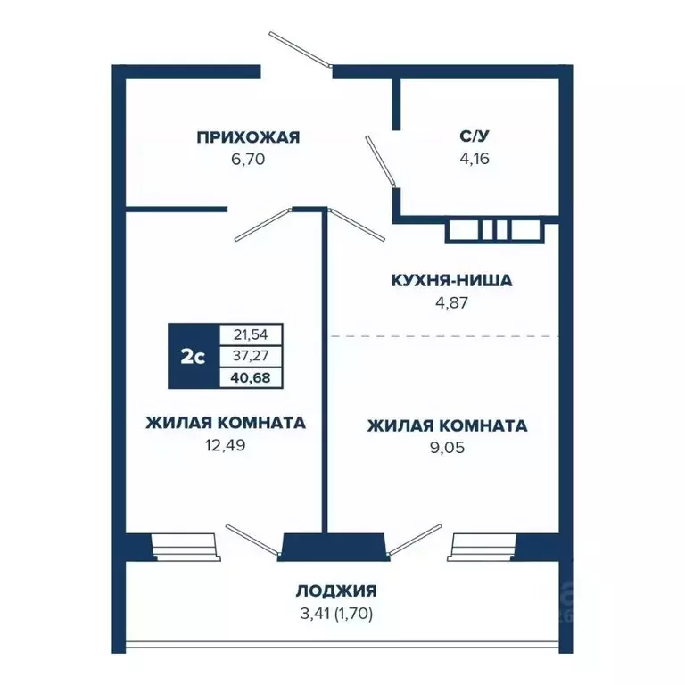 2-к кв. Новосибирская область, Новосибирск Знаменский кв-л,  (40.68 м) - Фото 0