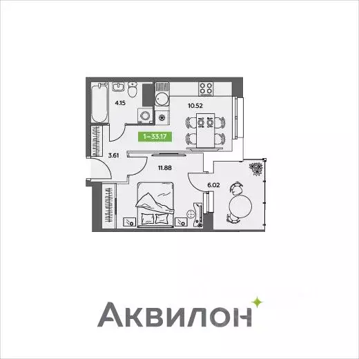 1-к кв. Архангельская область, Северодвинск Аквилон Север жилой ... - Фото 0