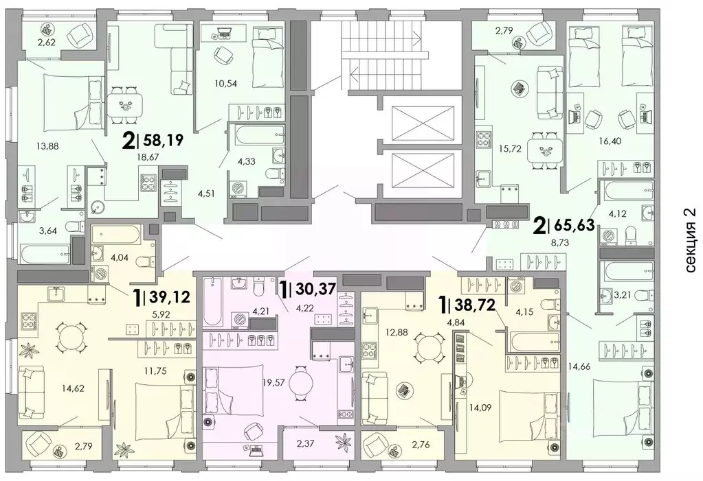 1-к кв. Владимирская область, Владимир Уно жилой комплекс (38.72 м) - Фото 2