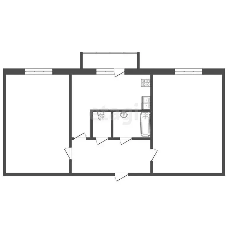 2-комнатная квартира: Тюменский муниципальный округ, рабочий посёлок ... - Фото 1