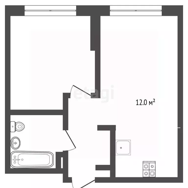 1-к кв. Тюменская область, Тюмень ул. Тимофея Чаркова, 87 (33.1 м) - Фото 2