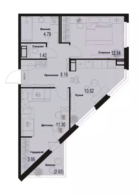 2-к кв. Ленинградская область, Мурино Всеволожский район, ID Murino ... - Фото 1