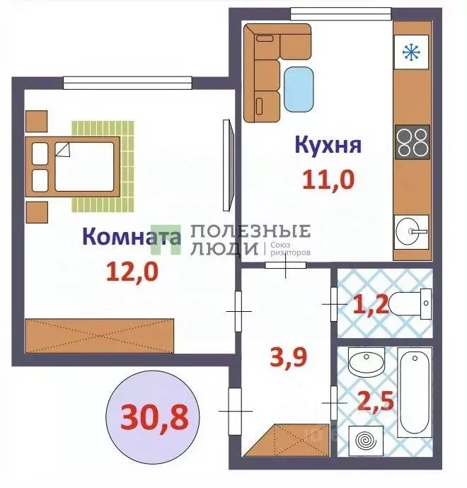 1-к кв. Кировская область, Киров ул. Андрея Упита, 5к2 (30.8 м) - Фото 1