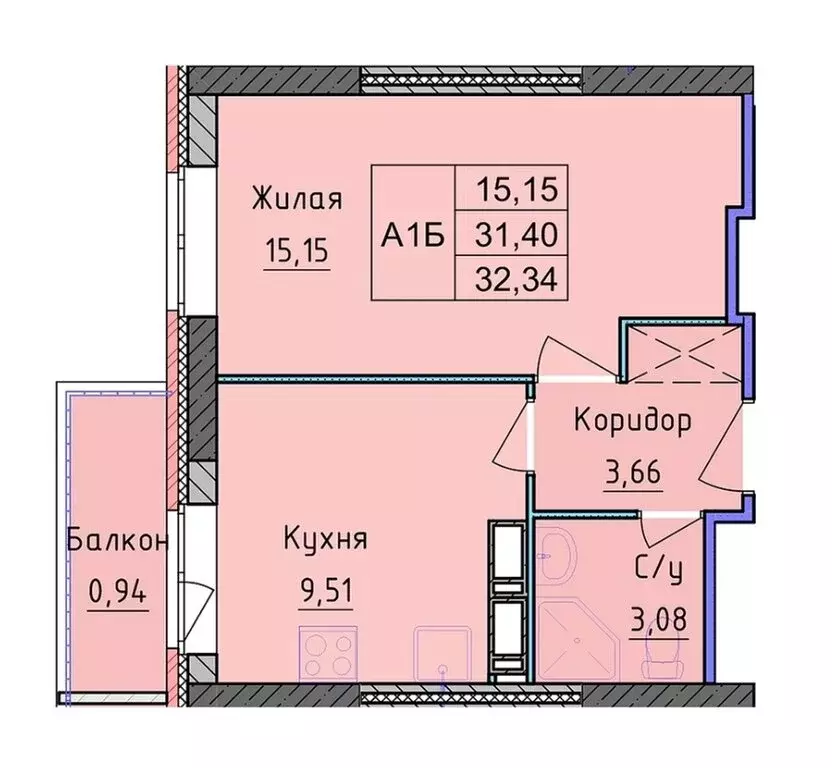 1-комнатная квартира: Ярославль, Пашуковская улица, 11 (32.34 м) - Фото 2