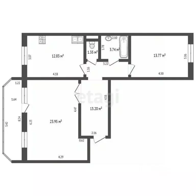2-к кв. Ульяновская область, Ульяновск Водопроводная ул., 1 (68.8 м) - Фото 2