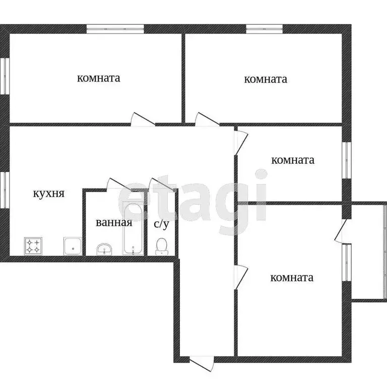 4-комнатная квартира: Златоуст, улица Металлургов, 5 (92.8 м) - Фото 0