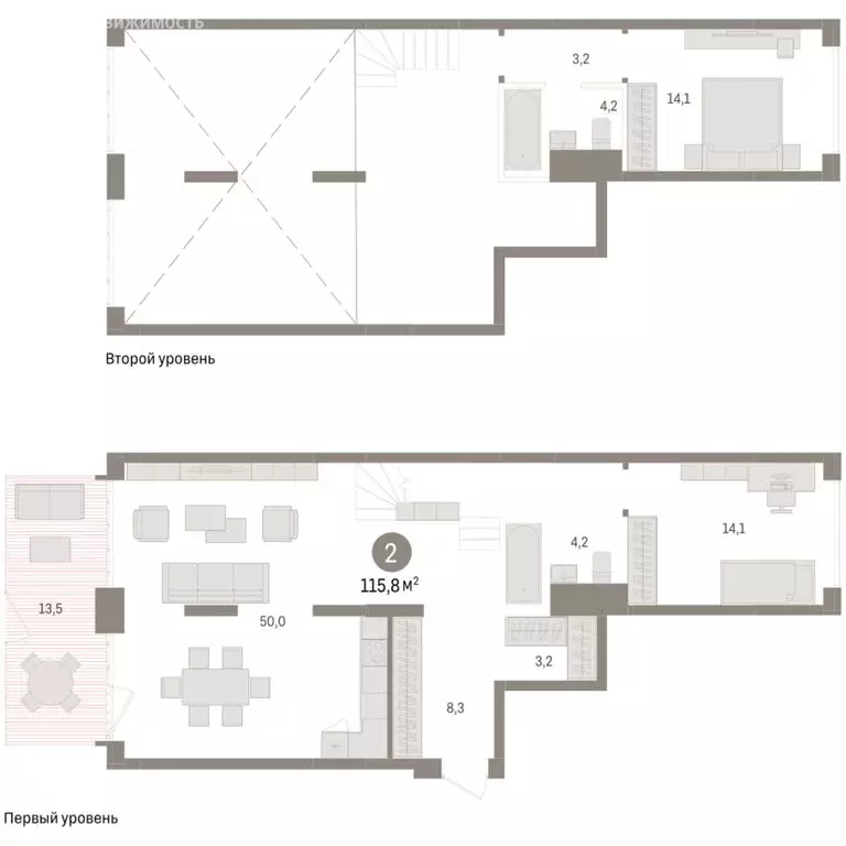 2-комнатная квартира: Тюмень, ЖК Дом у Озера (115.84 м) - Фото 1
