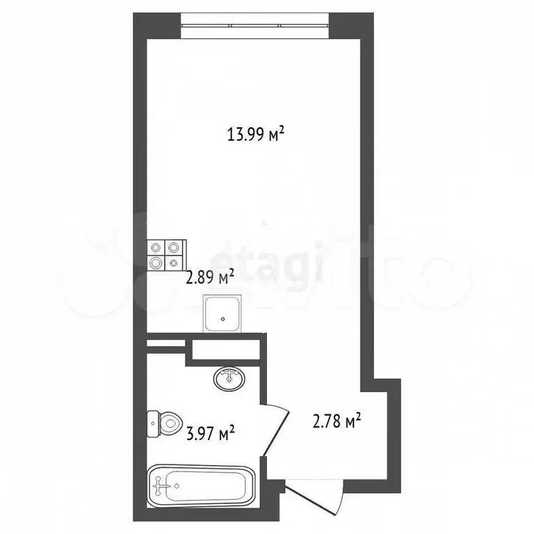 Квартира-студия, 24 м, 5/10 эт. - Фото 0