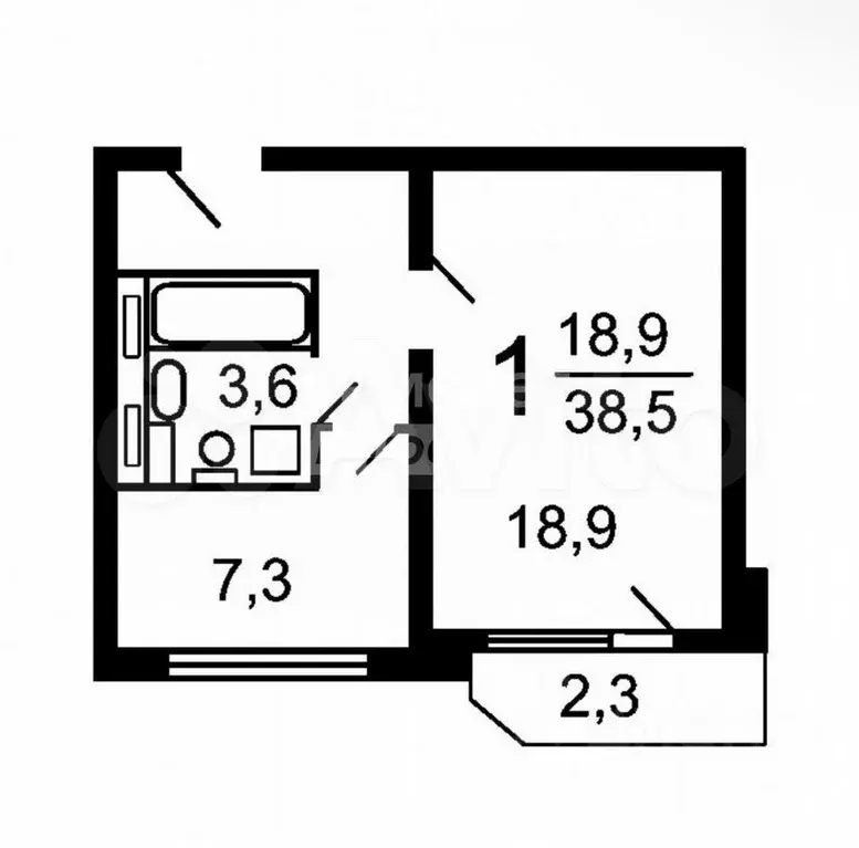 1-к. квартира, 38 м, 5/17 эт. - Фото 0
