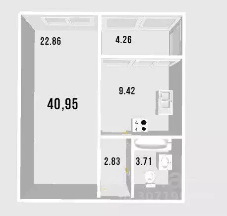 1-к кв. татарстан, казань ул. рашида нежметдинова, 11к4 (41.0 м) - Фото 0