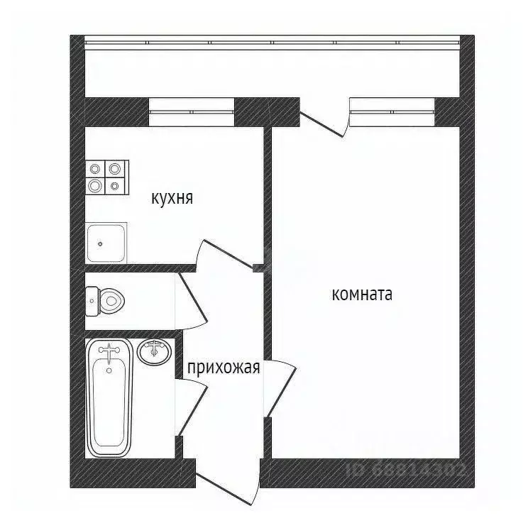 1-к кв. Ленинградская область, Кириши Молодежный бул., 1 (32.4 м) - Фото 0