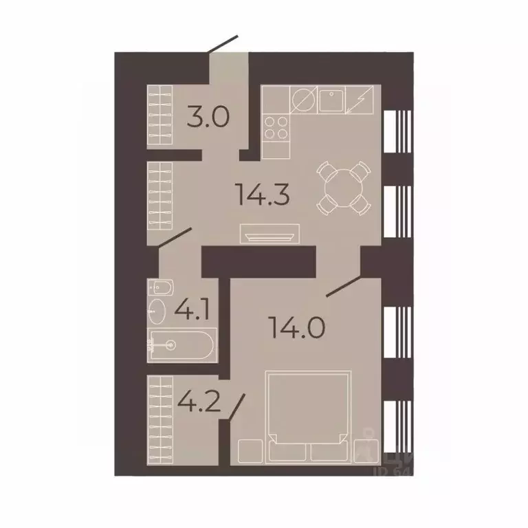 1-к кв. Санкт-Петербург наб. Канала Грибоедова, 84 (37.2 м) - Фото 2