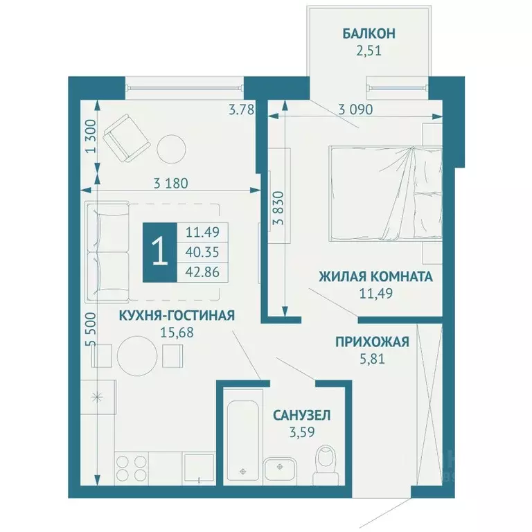 1-к кв. Краснодарский край, Краснодар пос. Березовый, Витаминкомбинат ... - Фото 1